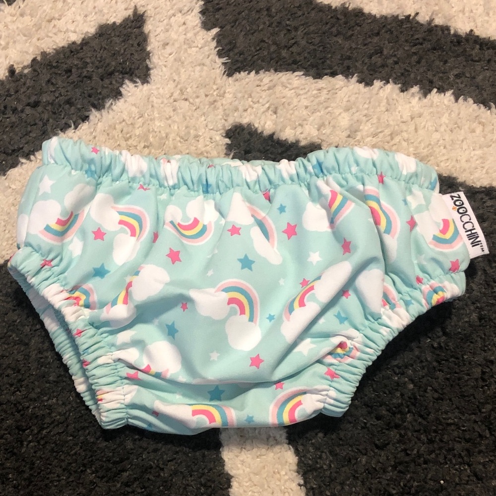 Light Blue Rainbow Diaper Cover